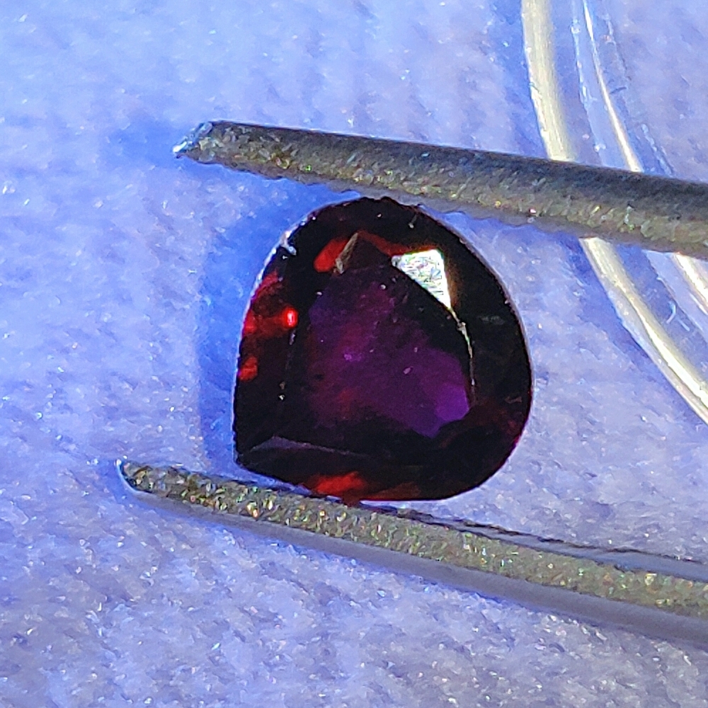 Gorgeous Deep Red 1 ct., 7mm, Pear Cut Garnet; VS